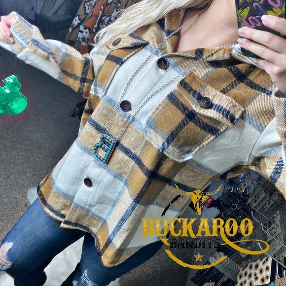 Turquoise Initial Necklace Set - Picture 4 of 4